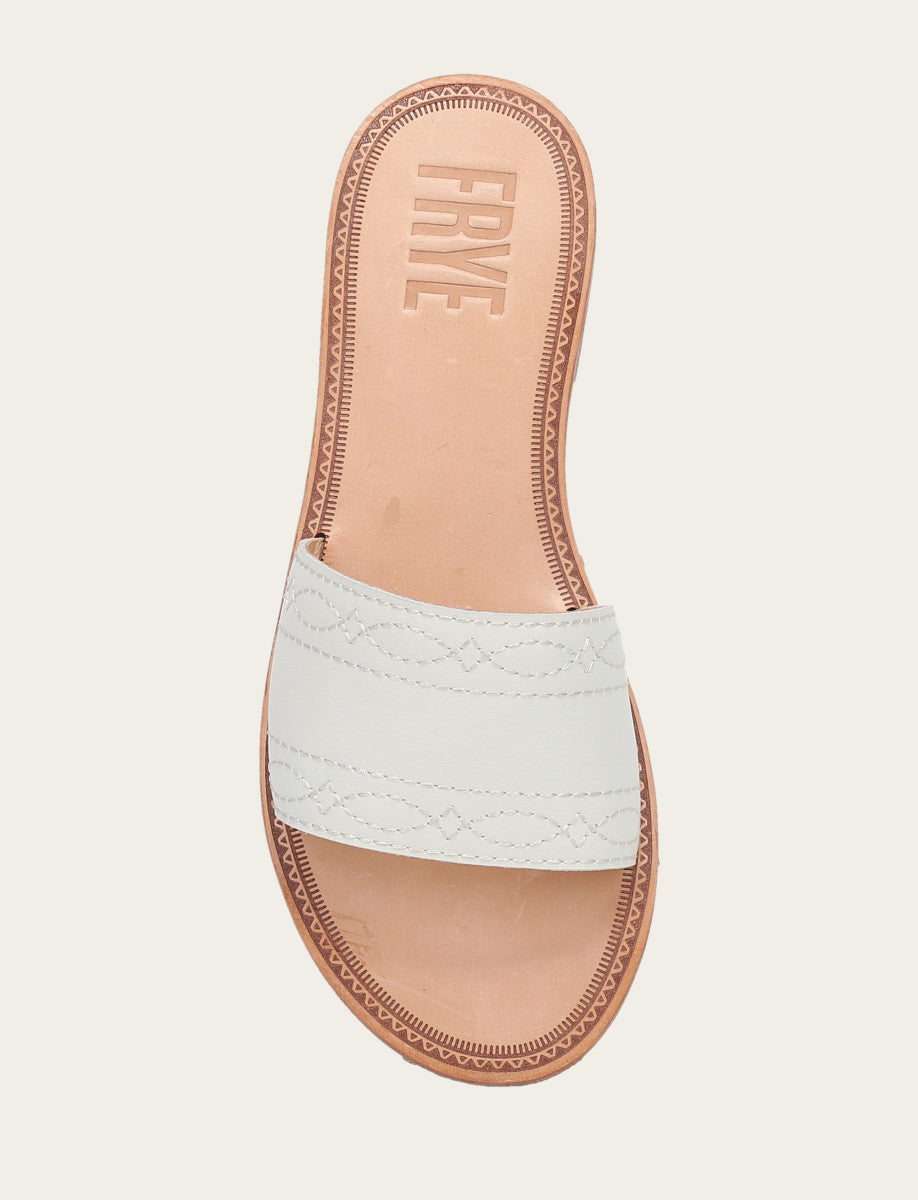 Women's White Ava Woodstock Slide Sandals White