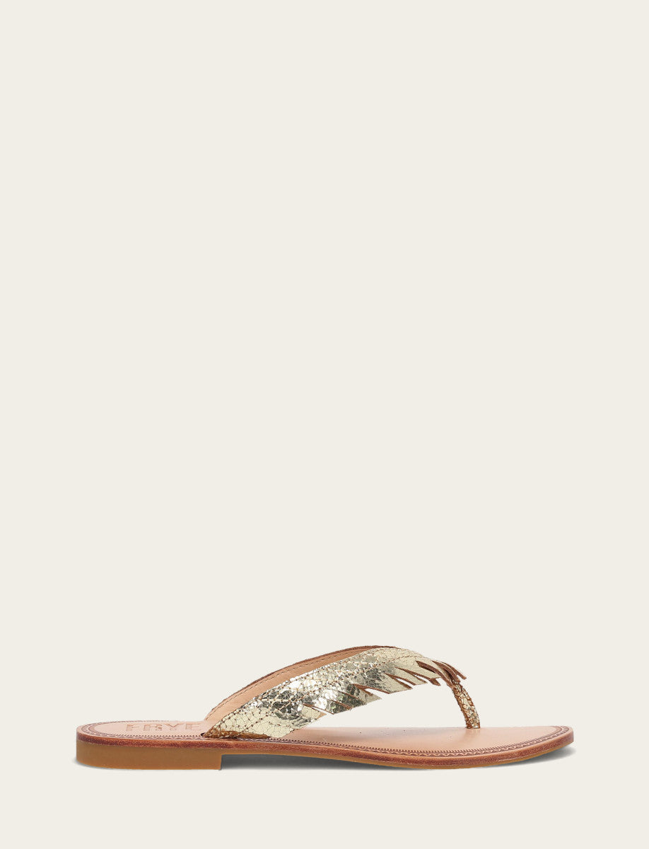 Women's Gold Mirror Ava Fringe Sandals Gold Mirror