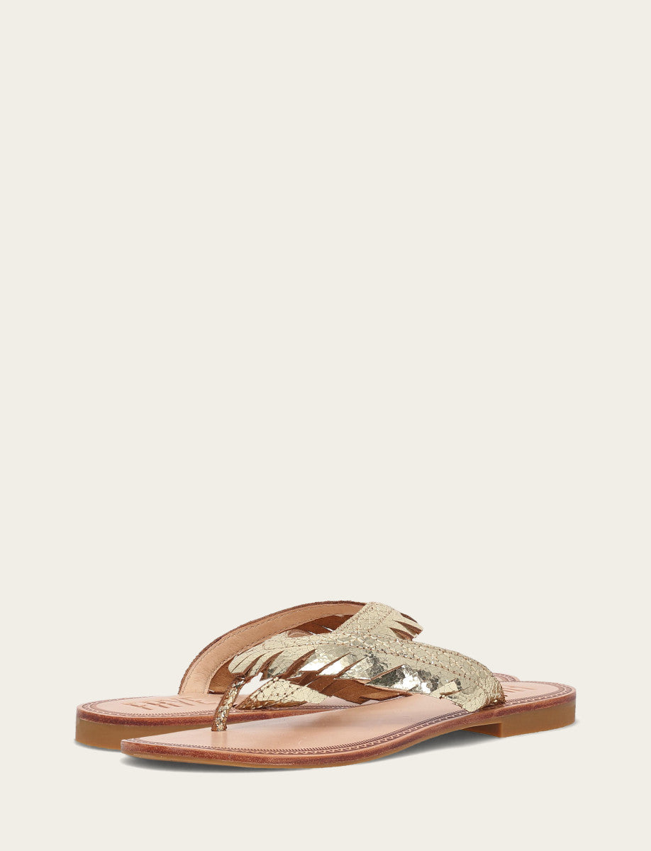 Women's Gold Mirror Ava Fringe Sandals Gold Mirror