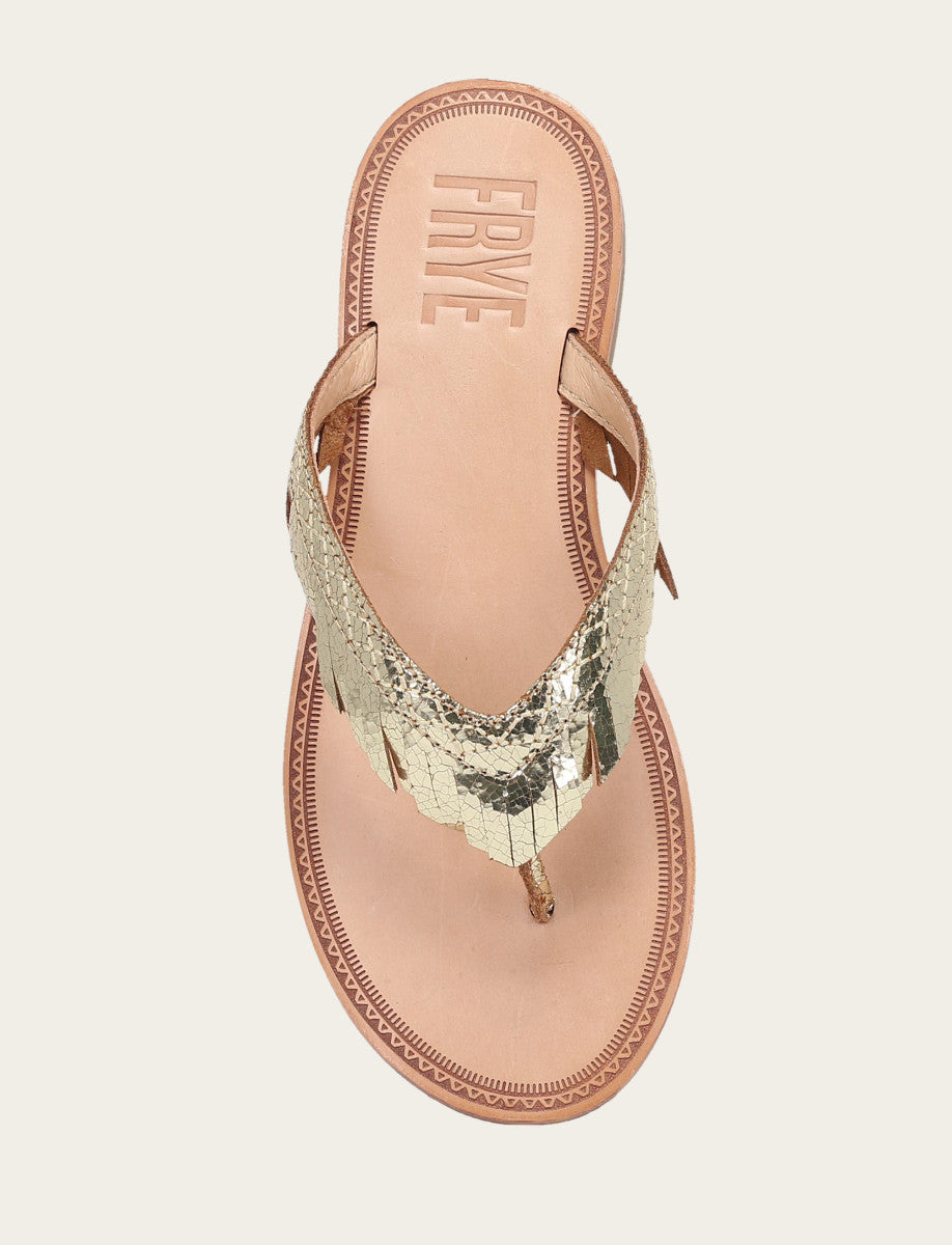 Women's Gold Mirror Ava Fringe Sandals Gold Mirror