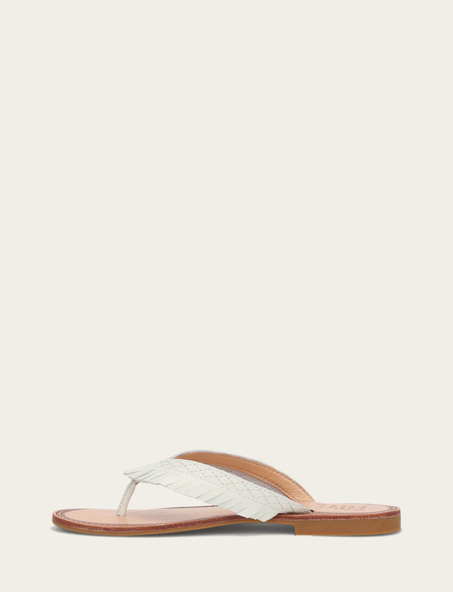 Women's White Ava Fringe Sandals White
