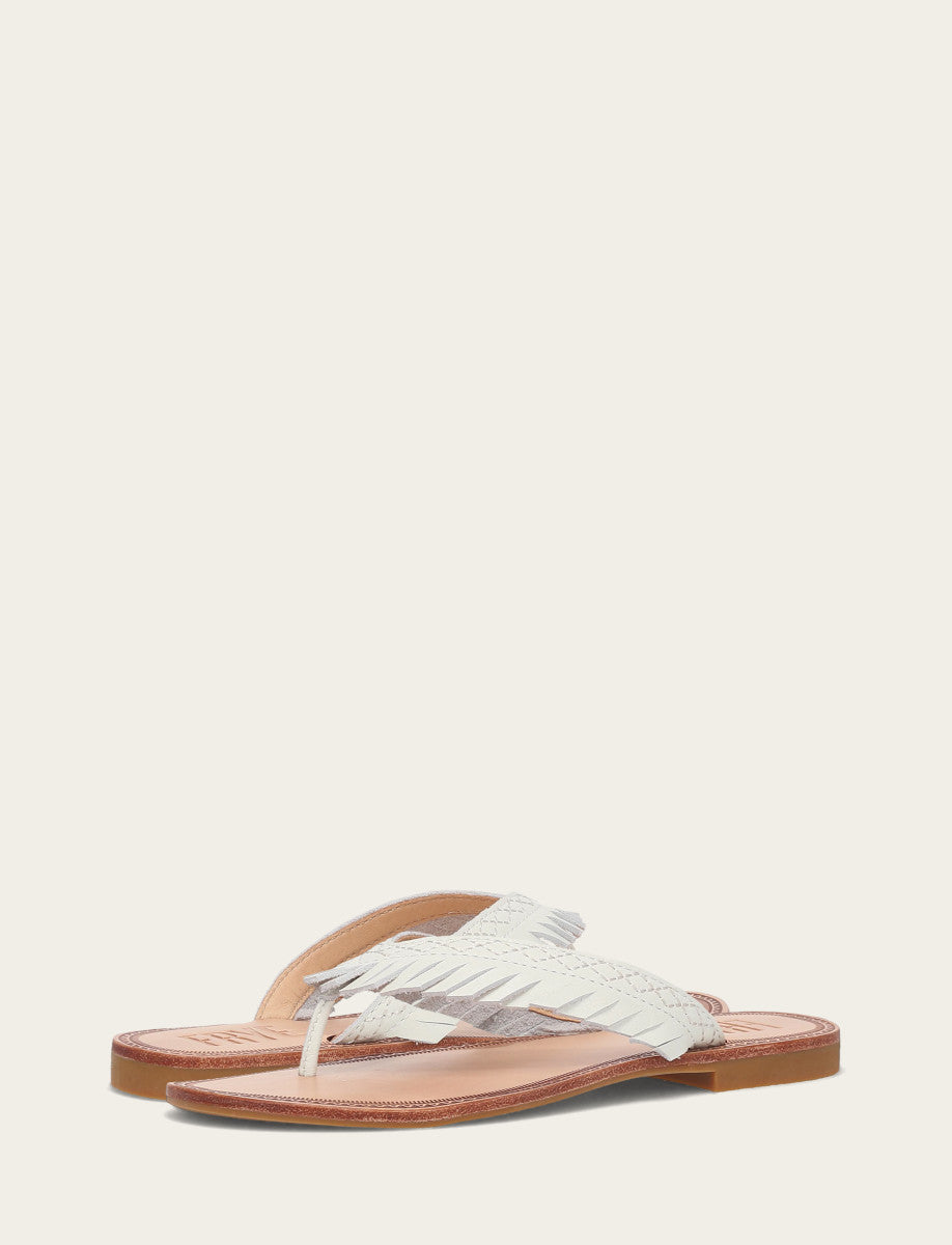 Women's White Ava Fringe Sandals White