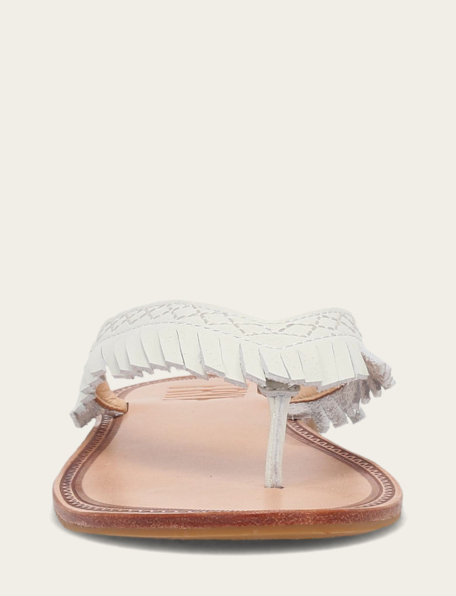 Women's White Ava Fringe Sandals White