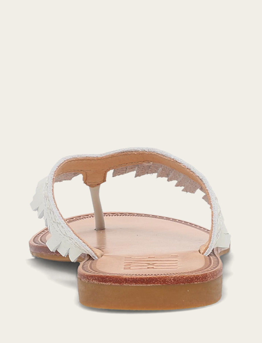Women's White Ava Fringe Sandals White