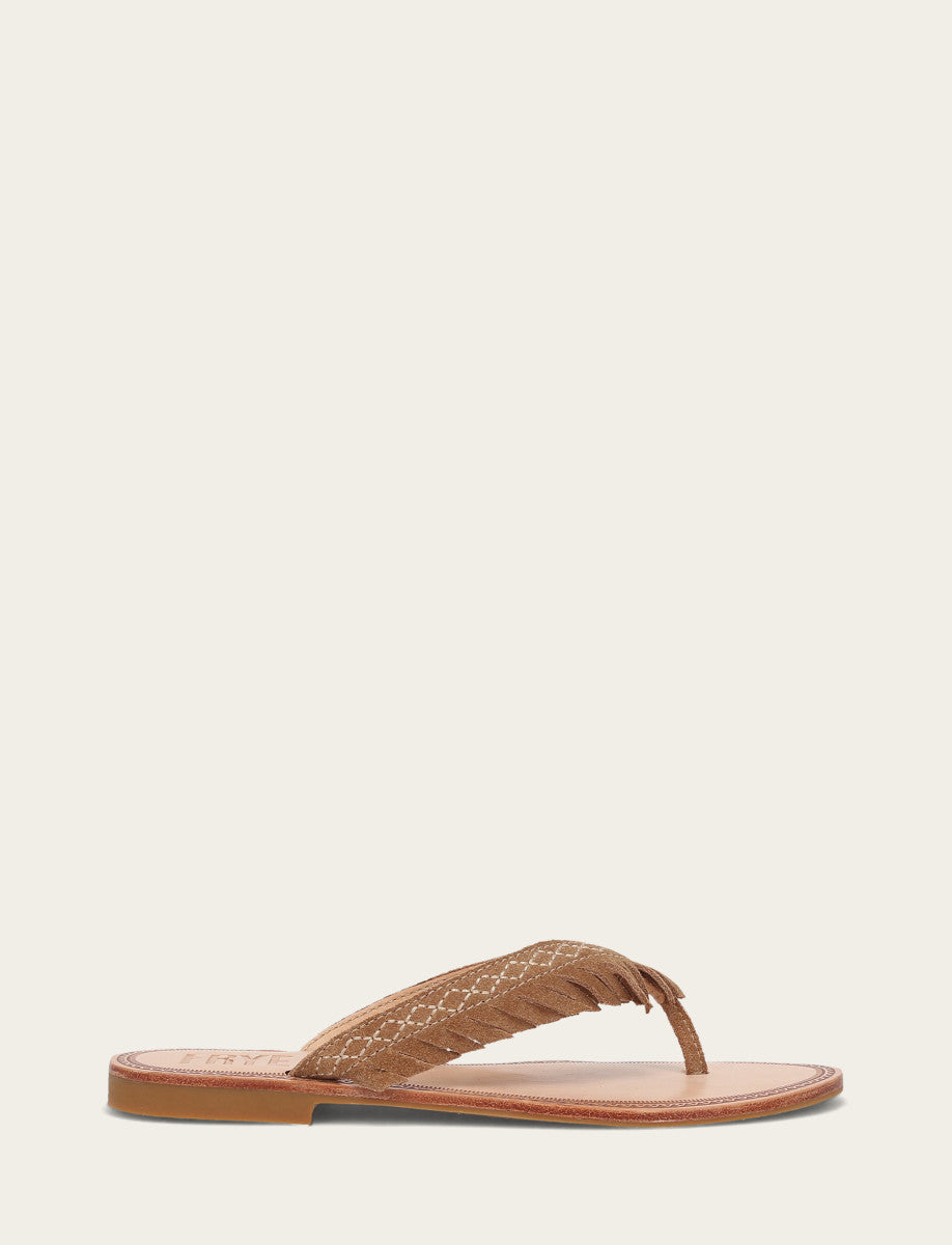 Women's Almond Ava Fringe Sandals Almond