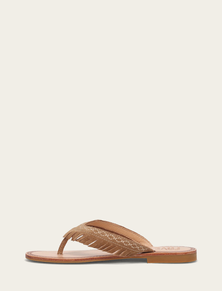 Women's Almond Ava Fringe Sandals Almond