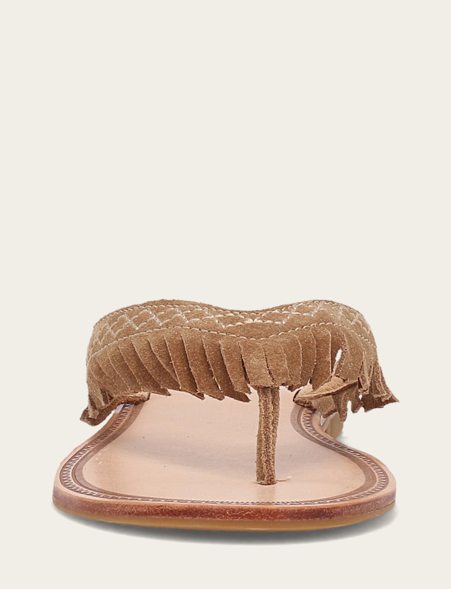 Women's Almond Ava Fringe Sandals Almond