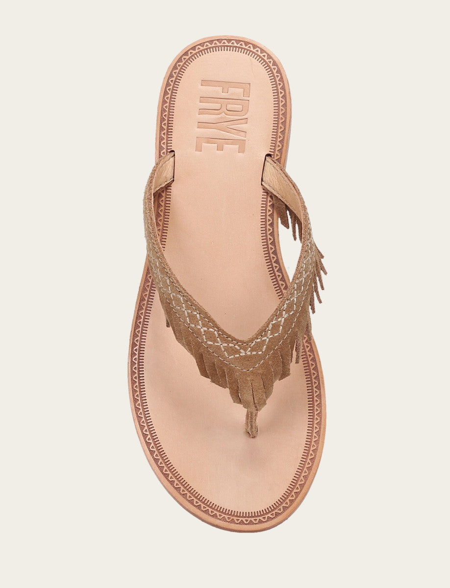 Women's Almond Ava Fringe Sandals Almond