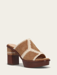Women's Almond Pipa Crochet Platform Sandals Almond