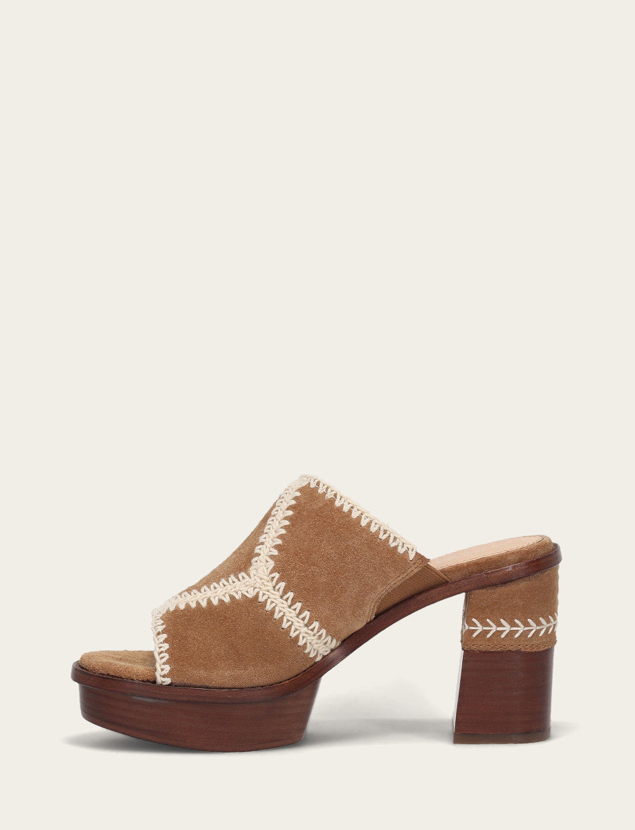 Women's Almond Pipa Crochet Platform Sandals Almond