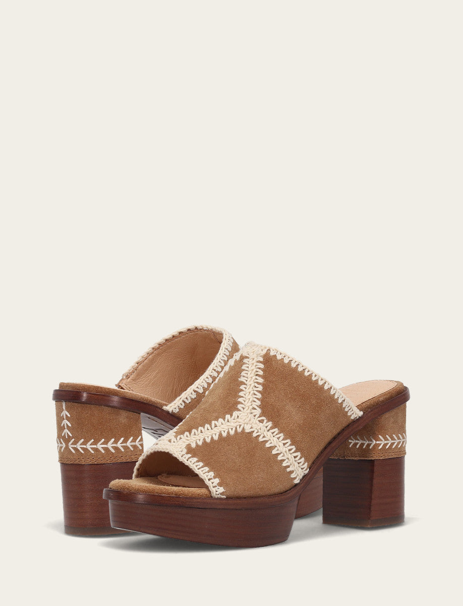 Women's Almond Pipa Crochet Platform Sandals Almond