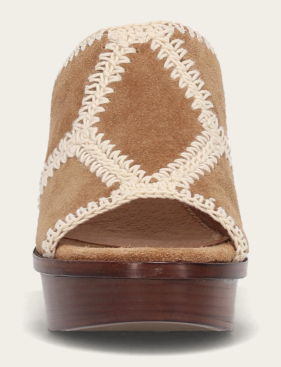 Women's Almond Pipa Crochet Platform Sandals Almond