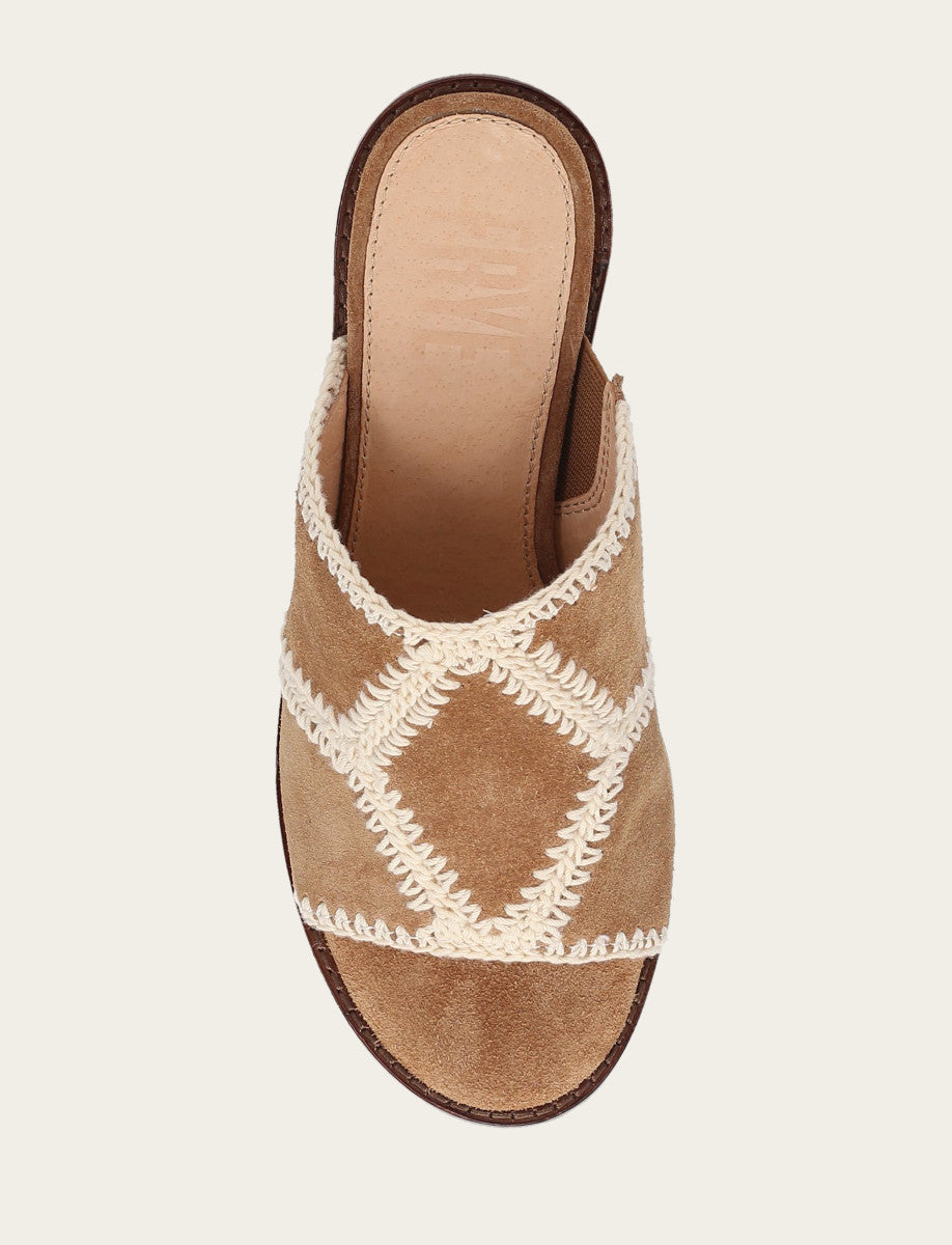 Women's Almond Pipa Crochet Platform Sandals Almond