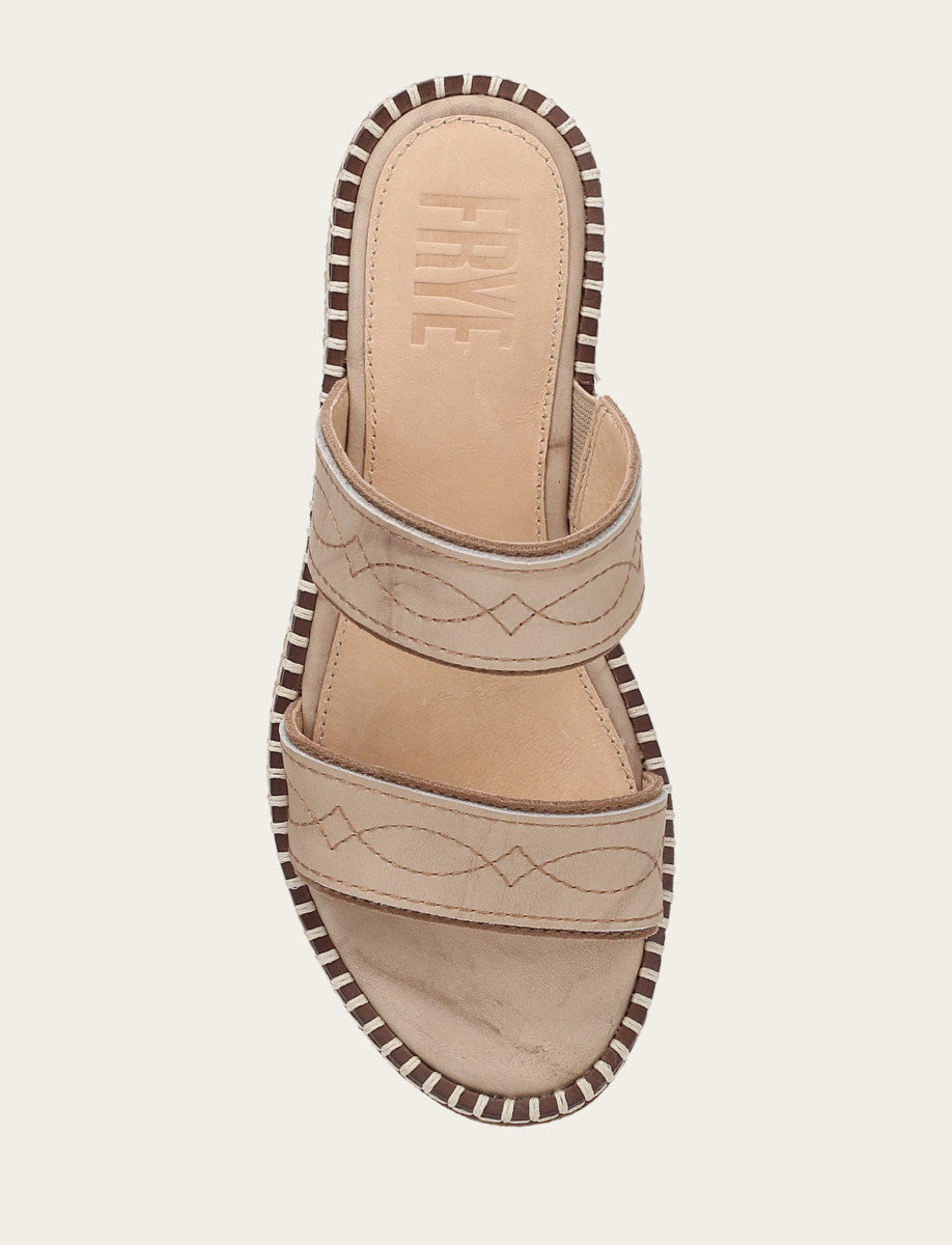Women's Almond Joy Woodstock 2 Band Platform Slide Sandals Natural/ Almond