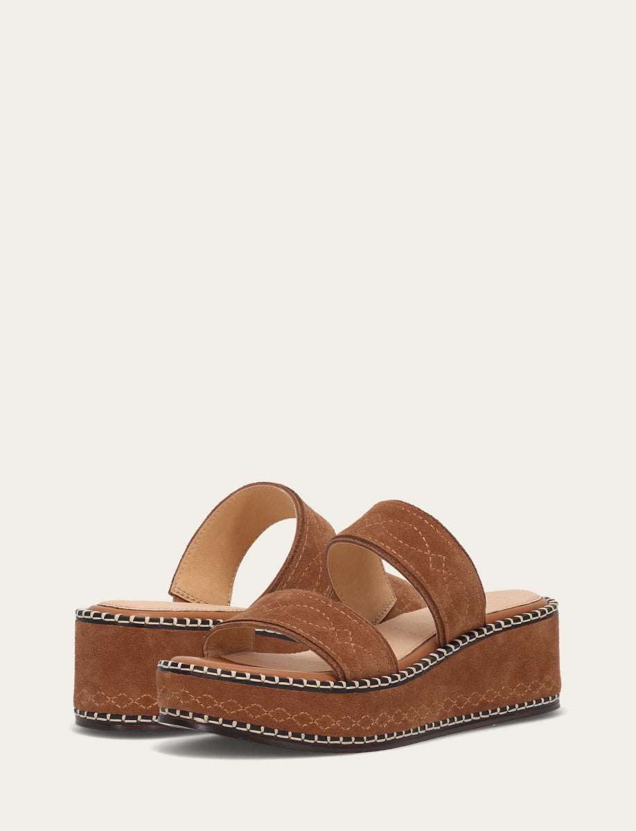 Women's Bark Joy Woodstock 2 Band Platform Slide Sandals Bark