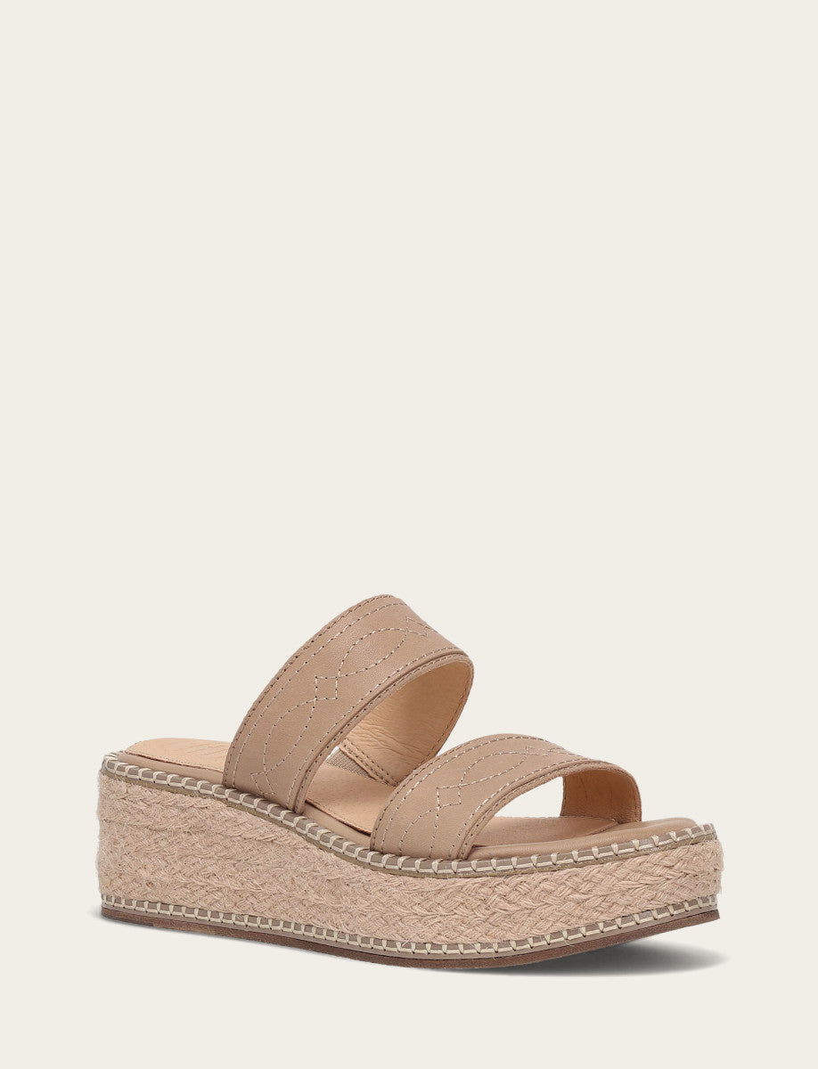 Women's Clay Joy Woodstock 2 Band Platform Slide Sandals Clay