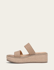 Women's Clay Joy Woodstock 2 Band Platform Slide Sandals Clay