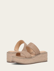 Women's Clay Joy Woodstock 2 Band Platform Slide Sandals Clay
