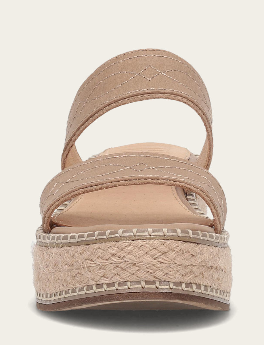 Women's Clay Joy Woodstock 2 Band Platform Slide Sandals Clay