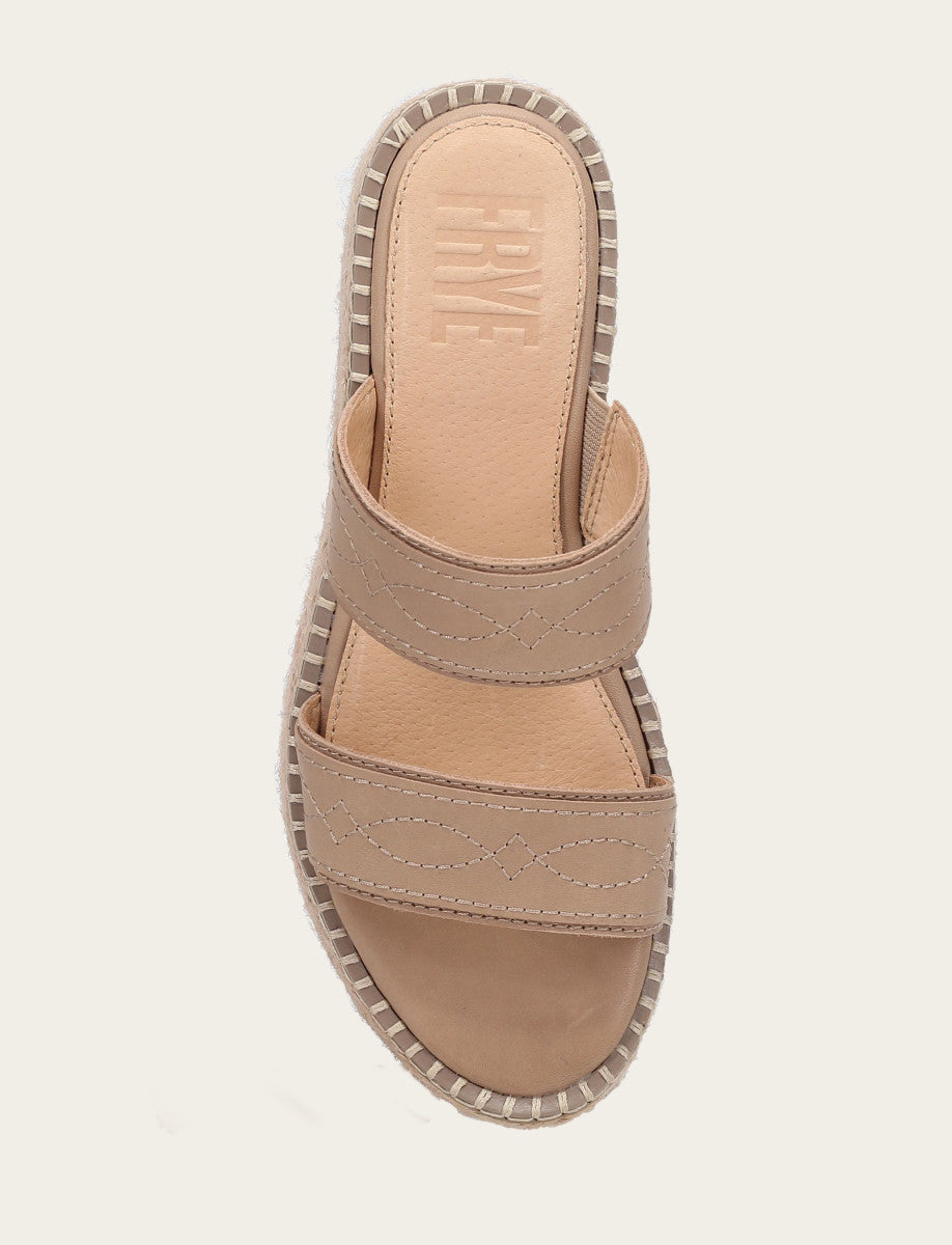 Women's Clay Joy Woodstock 2 Band Platform Slide Sandals Clay
