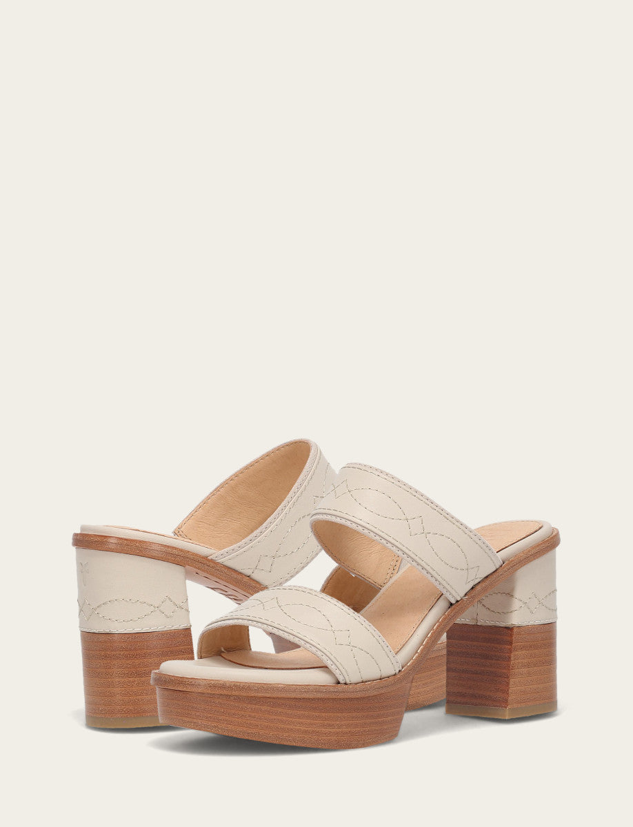 Women's Ivory Pipa Woodstock 2 Band Platform Sandals Ivory