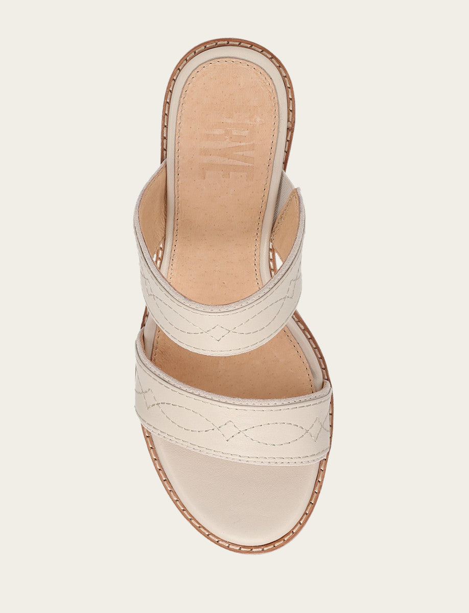 Women's Ivory Pipa Woodstock 2 Band Platform Sandals Ivory