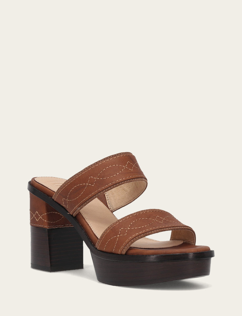 Women's Saddle Pipa Woodstock 2 Band Platform Sandals Saddle