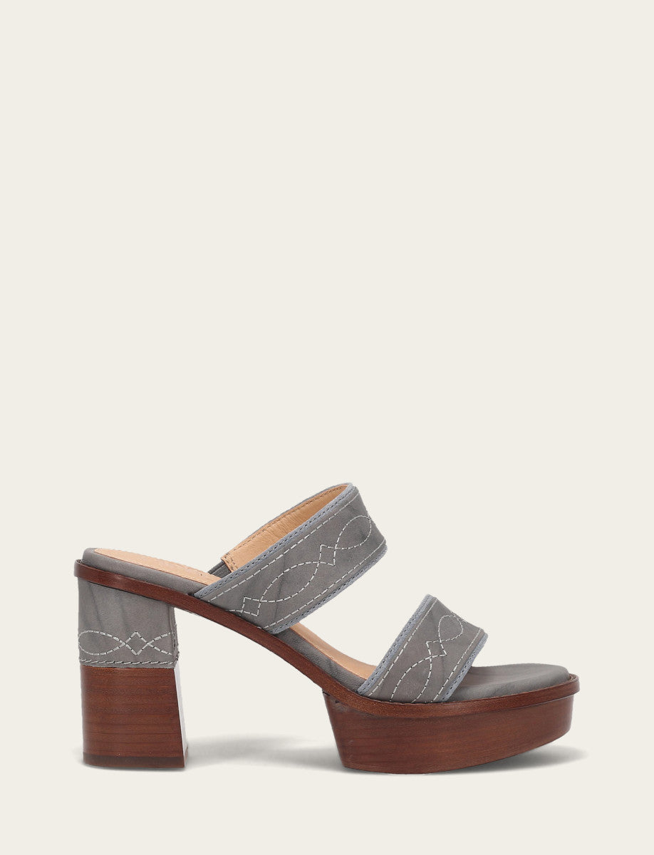 Women's Grey Sky Pipa Woodstock 2 Band Platform Sandals Grey Sky