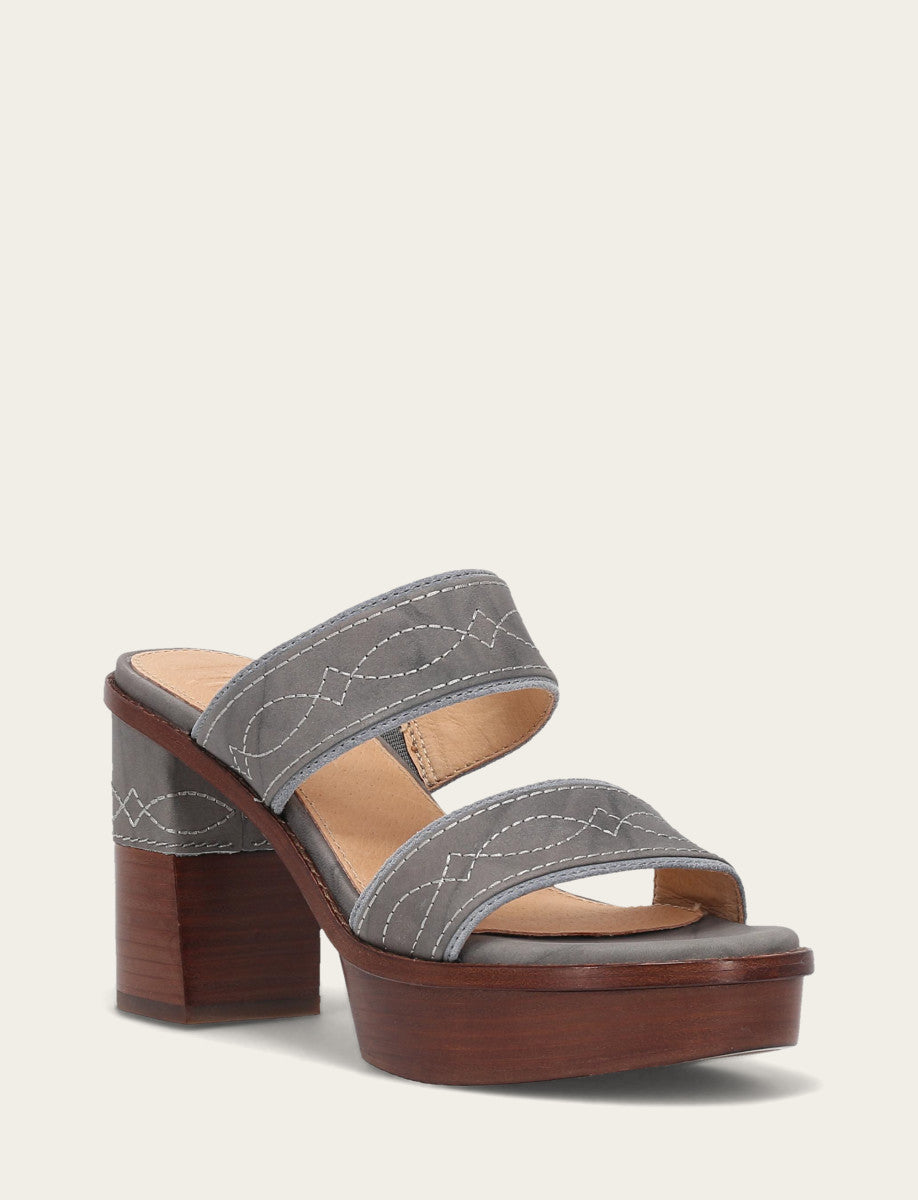 Women's Grey Sky Pipa Woodstock 2 Band Platform Sandals Grey Sky