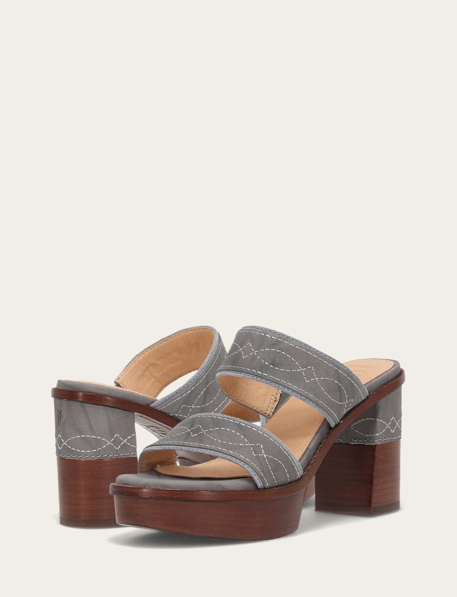 Women's Grey Sky Pipa Woodstock 2 Band Platform Sandals Grey Sky