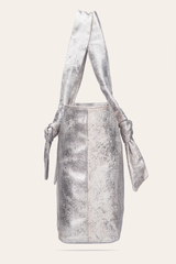 Women's Nora Knotted Tote Bag Cream Metallic