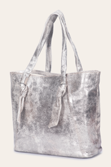 Women's Nora Knotted Tote Bag Cream Metallic