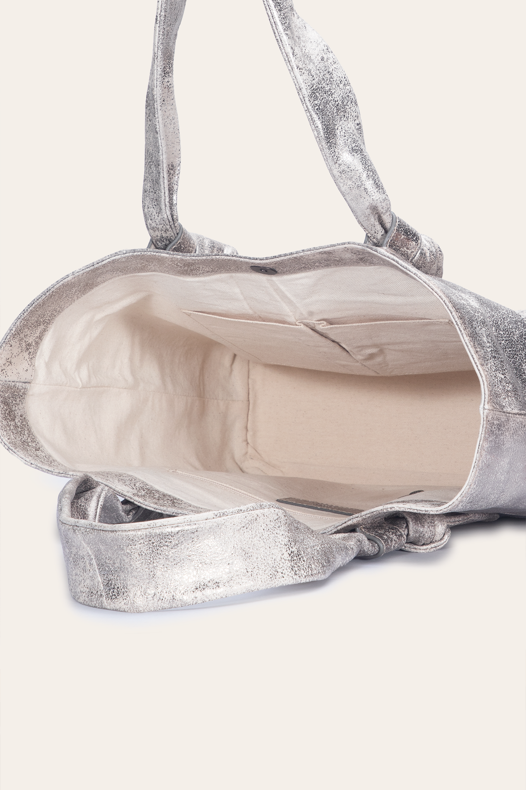 Women's Nora Knotted Tote Bag Cream Metallic