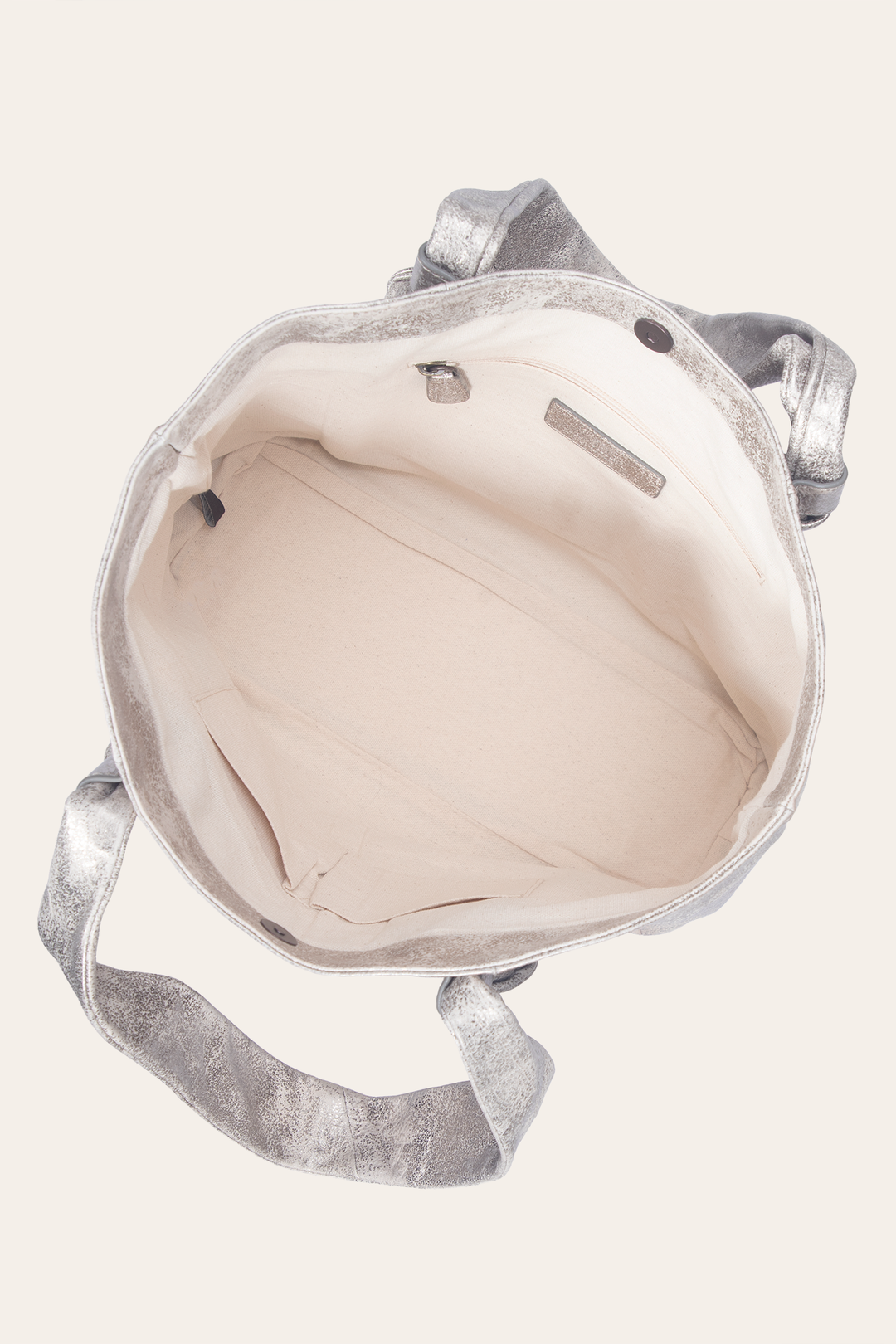 Women's Nora Knotted Tote Bag Cream Metallic