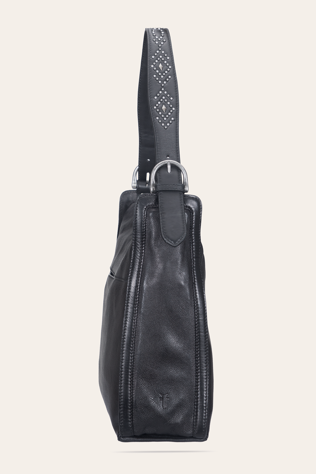 Women's Black Carla Studded Hobo Handbag Black