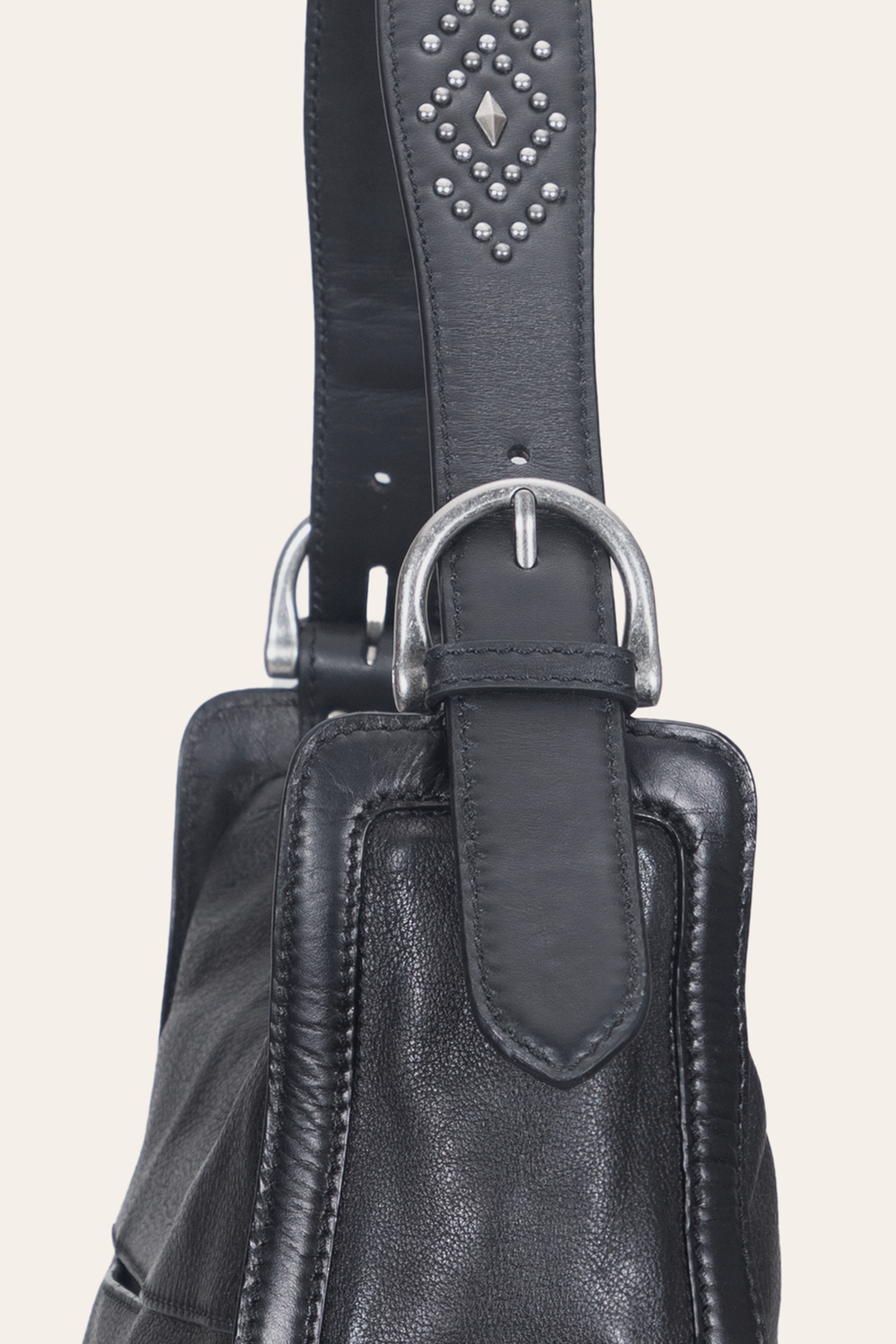 Women's Black Carla Studded Hobo Handbag Black