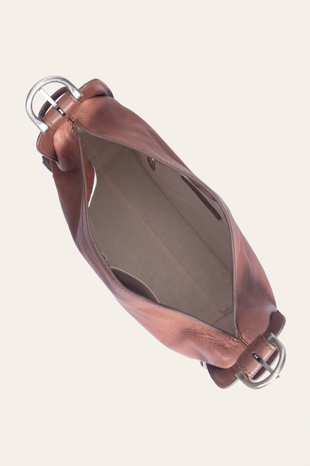 Women's Cognac Carla Studded Hobo Handbag Cognac