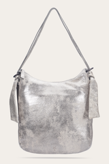 Women's Nora Backpack Hobo Handbag Cream Metallic
