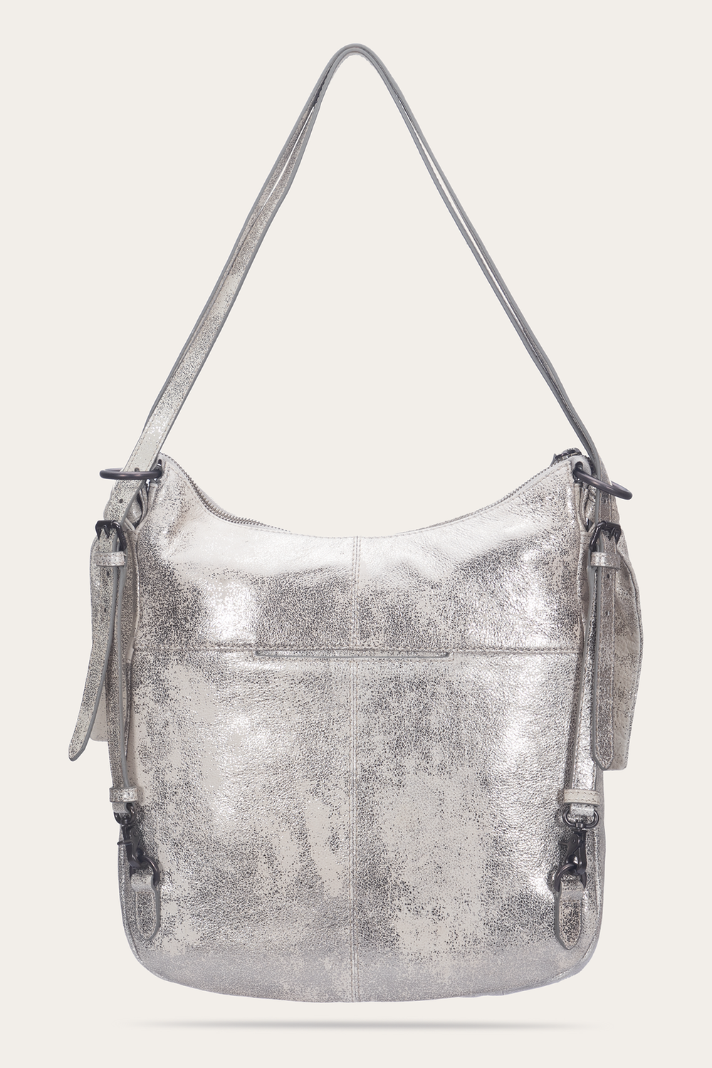 Women's Nora Backpack Hobo Handbag Cream Metallic