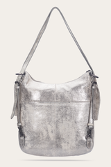 Women's Nora Backpack Hobo Handbag Cream Metallic