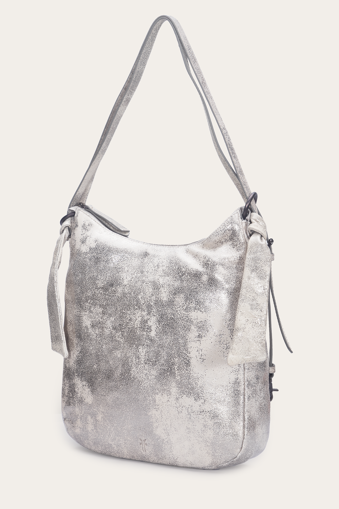 Women's Nora Backpack Hobo Handbag Cream Metallic