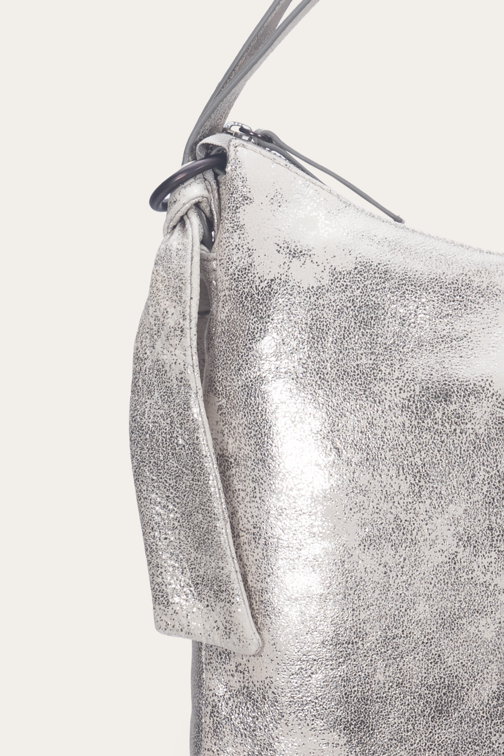 Women's Nora Backpack Hobo Handbag Cream Metallic