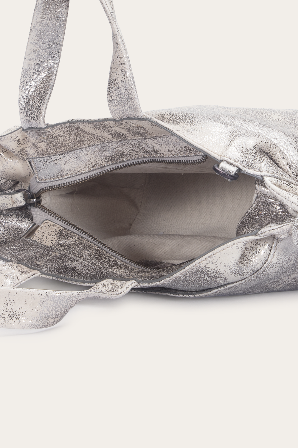 Women's Nora Satchel Handbag Cream Metallic