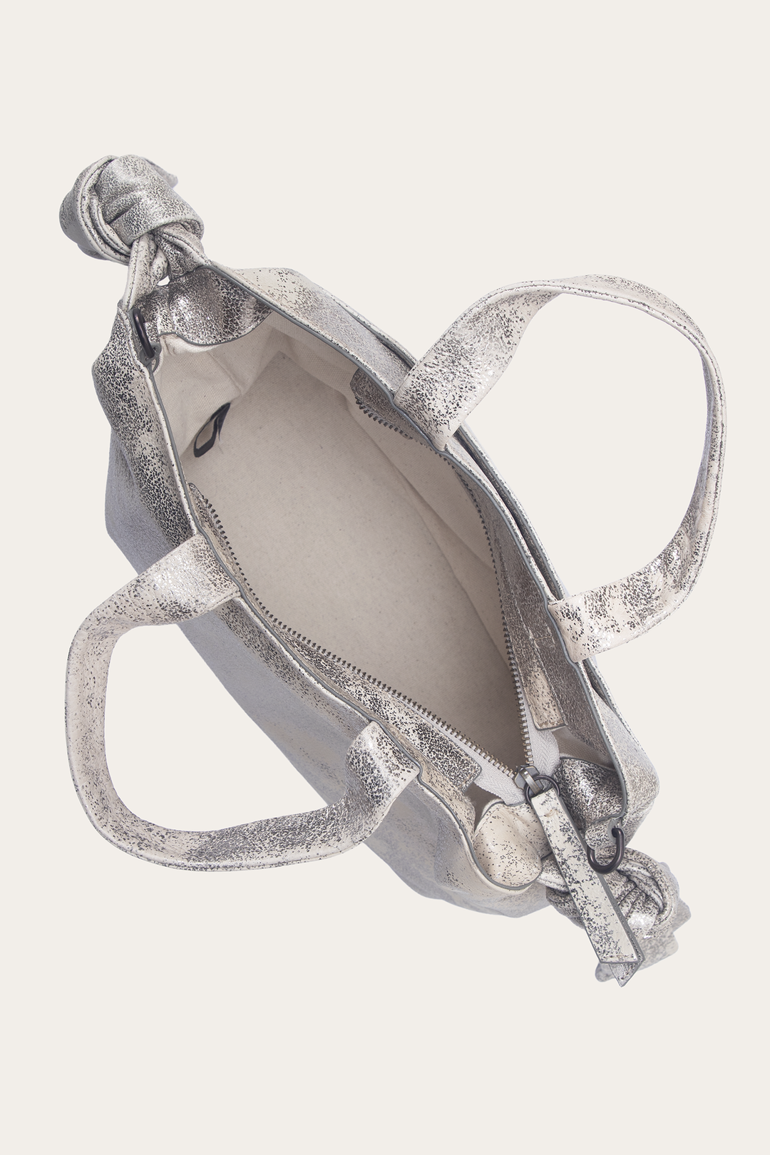 Women's Nora Satchel Handbag Cream Metallic