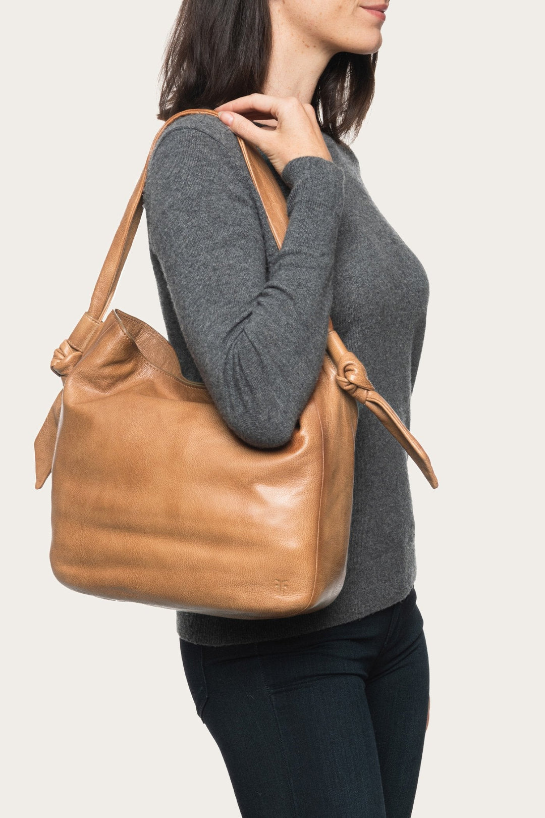 Nora Knotted Hobo in Beige Beige