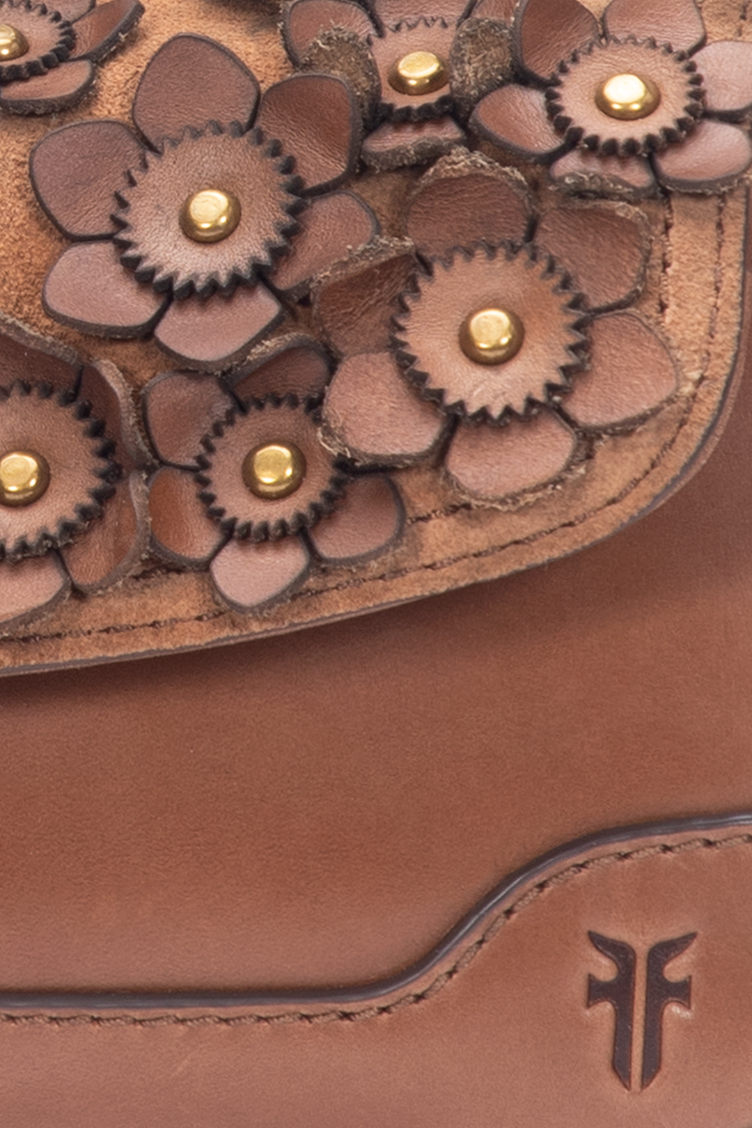 Cognac Melissa Floral Convertible Mini Flap Cognac
