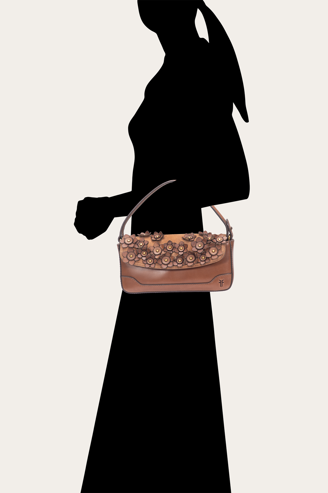Cognac Melissa Floral Convertible Mini Flap Cognac