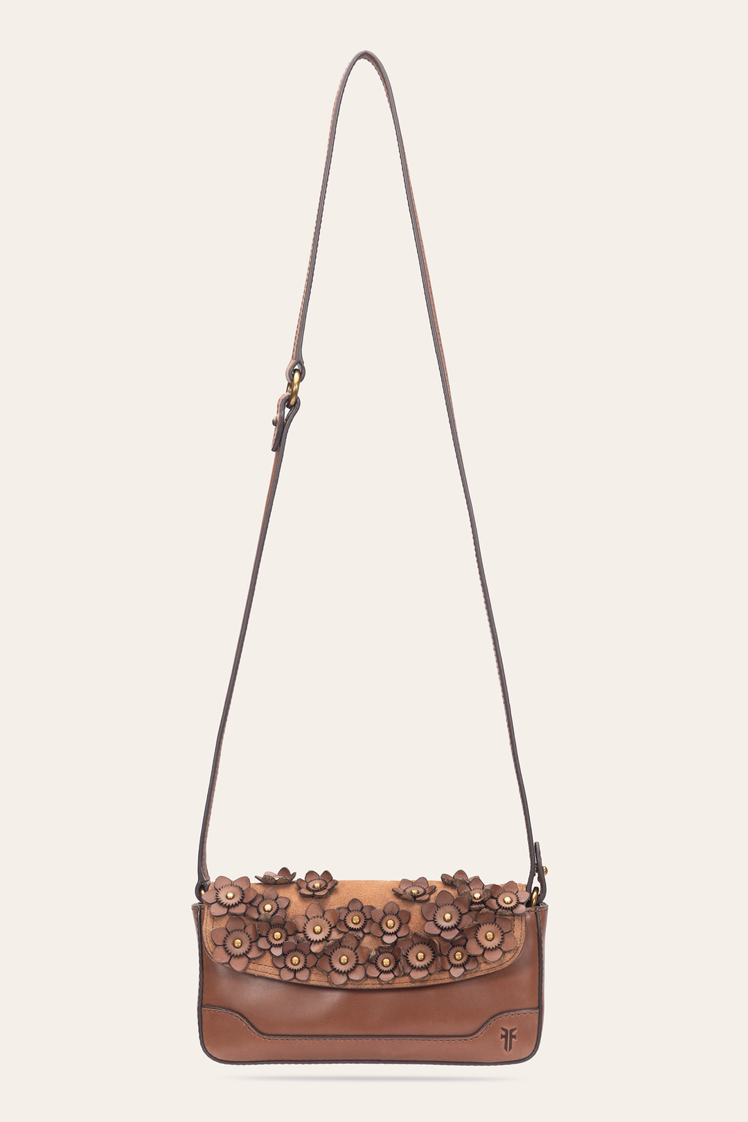 Cognac Melissa Floral Convertible Mini Flap Cognac