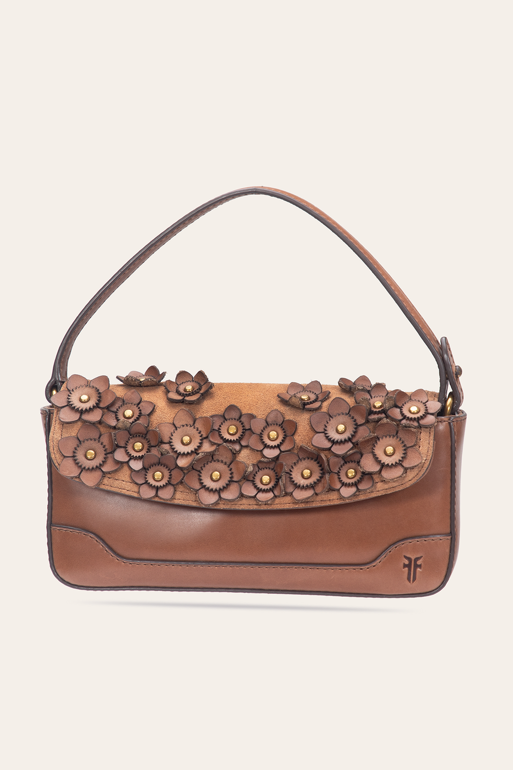 Cognac Melissa Floral Convertible Mini Flap Cognac