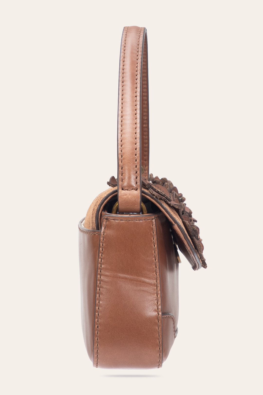Cognac Melissa Floral Convertible Mini Flap Cognac
